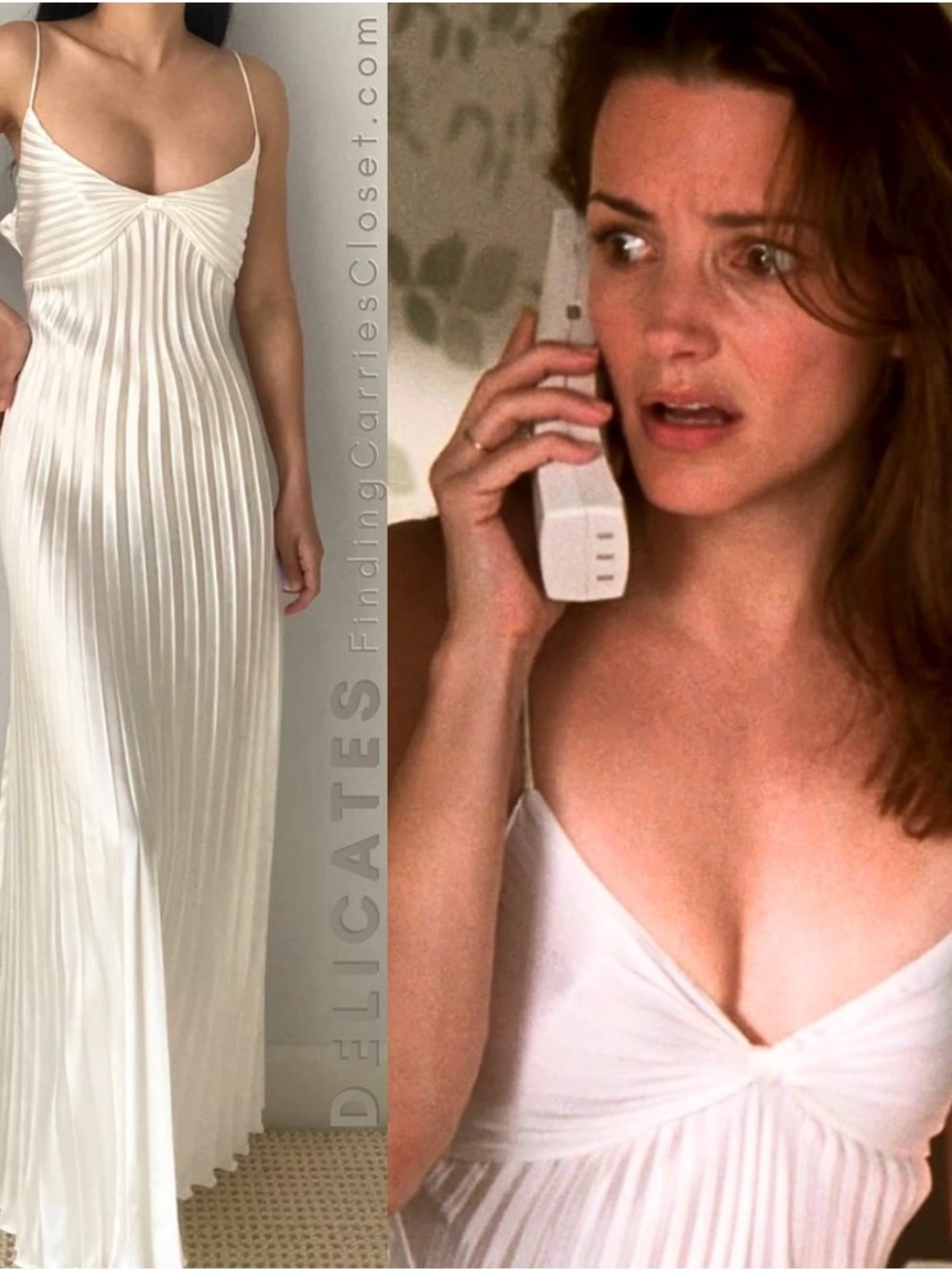 ASO CHARLOTTE YORK delicates White Pleated Spaghetti Strap Slip Dress